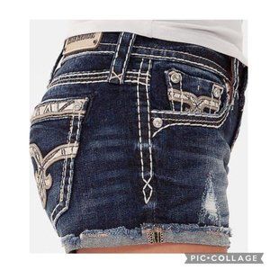 Rock Revival Nancy Cutoff Jean Shorts Dark Blue 24